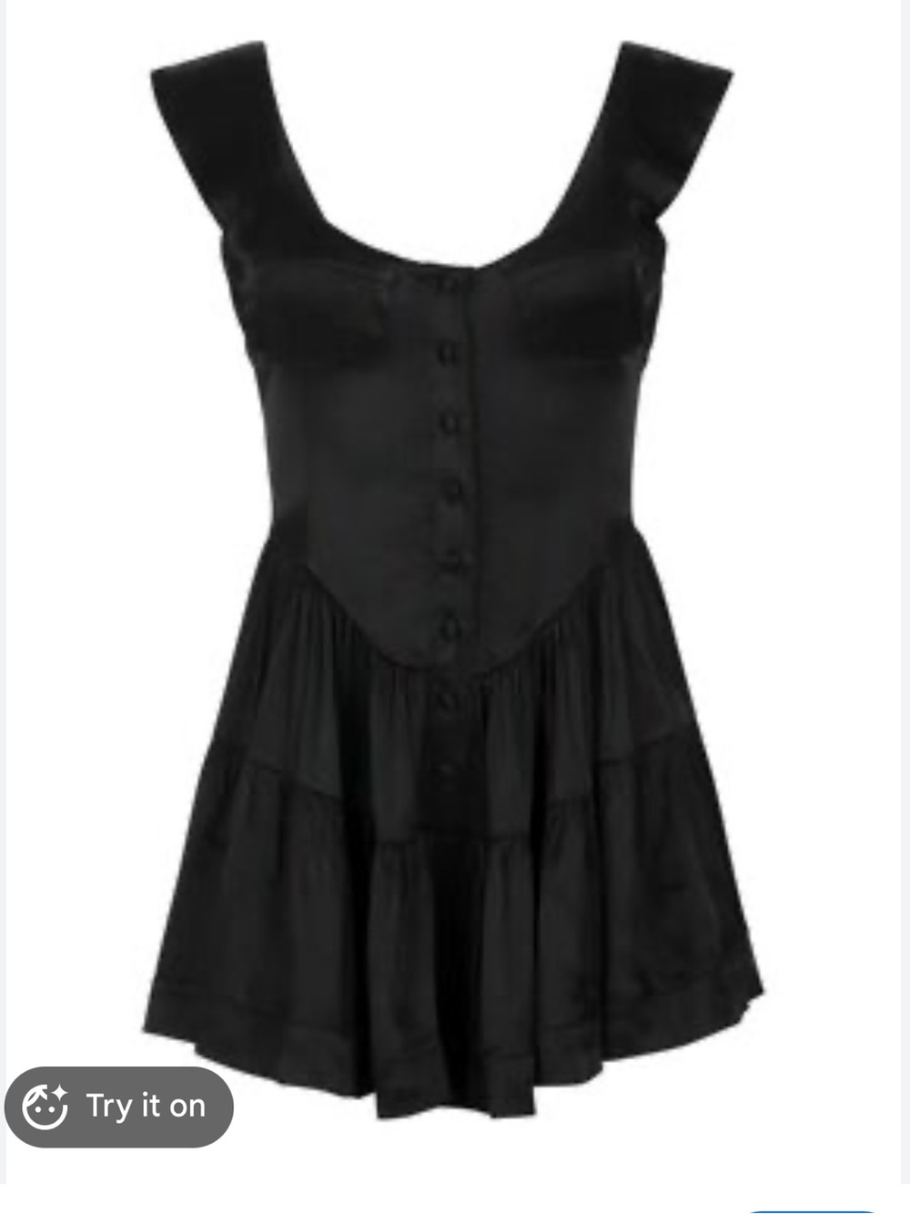 Vanessa Mooney Black Sleeveless Button-Front Dress